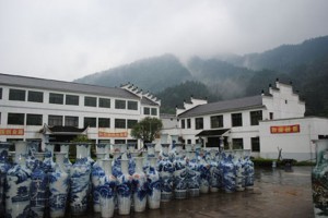 Porcelain pot factories in China produce large quantities of ceramic pieces that are all usually hand carved and hand painted.