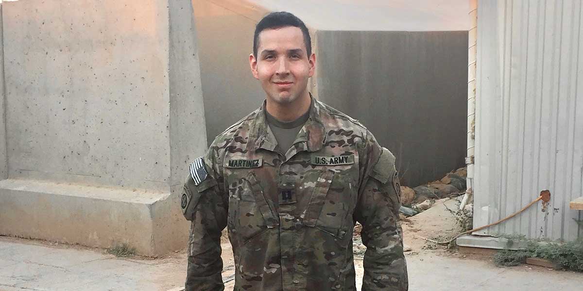 Nick Martinez in military uniform.
