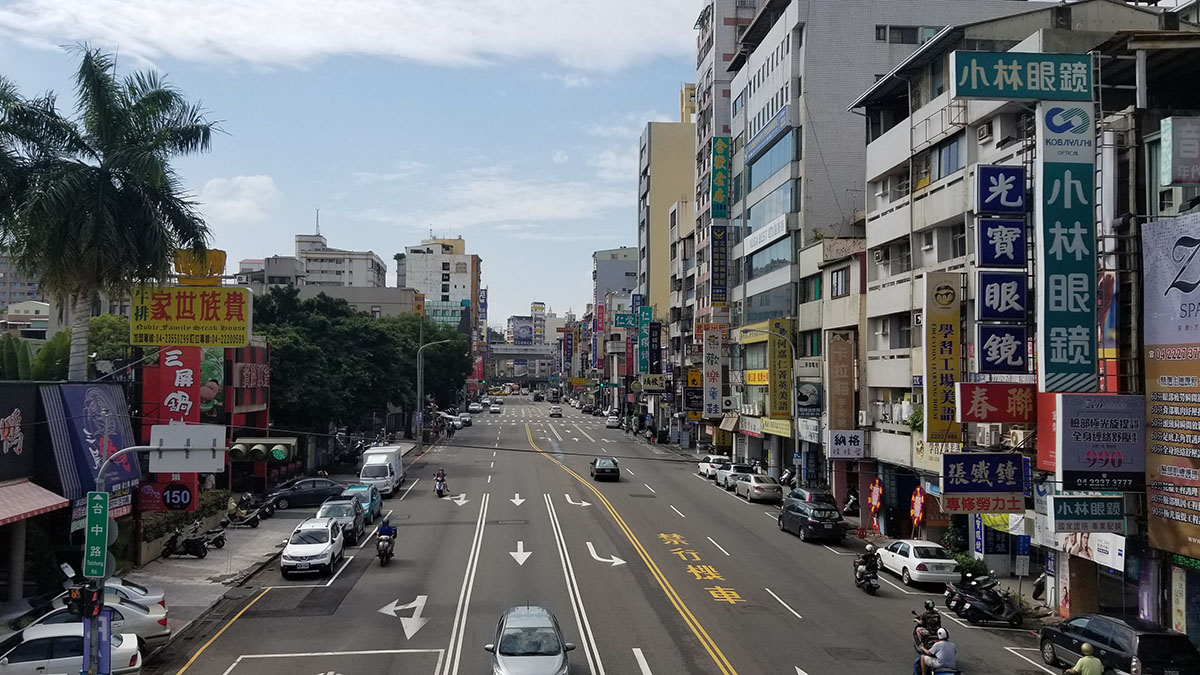 A city street in Taiwan.