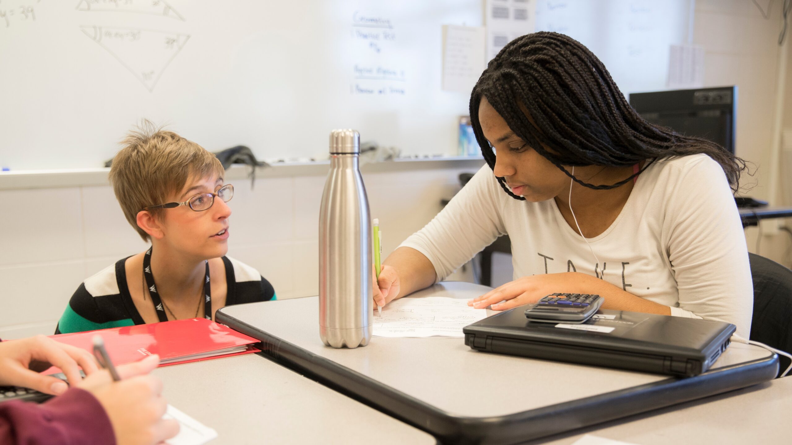 A Missouri State student teacher helps a student in this 2017 photo.