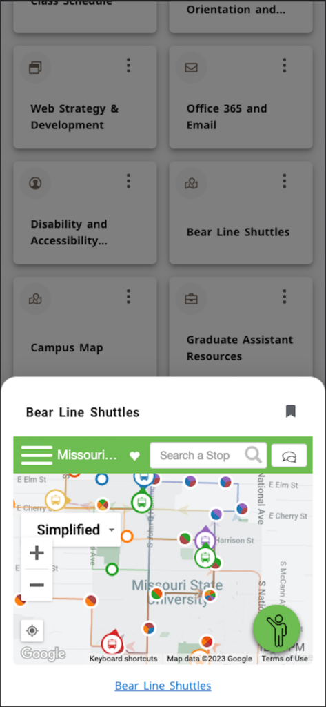 Bear Line Shuttle Tracker on MSU Mobile