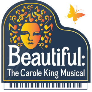 Piano graphic promoting "Beautiful: The Carole King Musical"