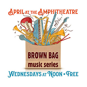 Brown bag overflowing with musical instruments