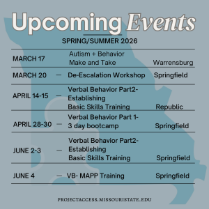 Upcoming Events list