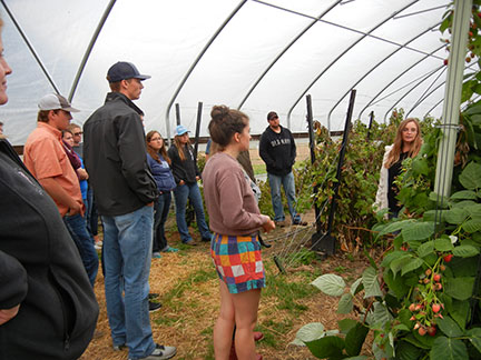 Jennifer talked about the raspberry project and then the group harvested some berries.