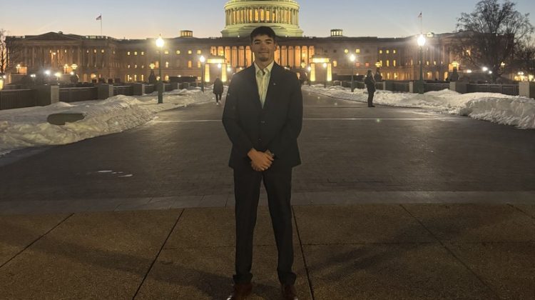 Brayden Selgeby in front of the U.S. Capitol in Washington, D.C.