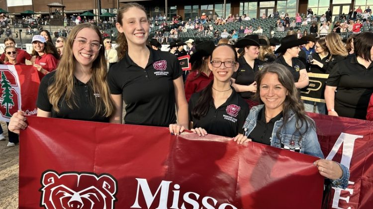 From left to right: Bridgette Smith, Bella McCutchan, Hope Cabral and Coach Natalie Mook.