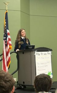 McDonald giving a speech for FFA.