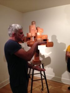 Master Metalsmith sculptor Hoss Haley speaks about his work in a gallery talk at the Metals Museum in Memphis