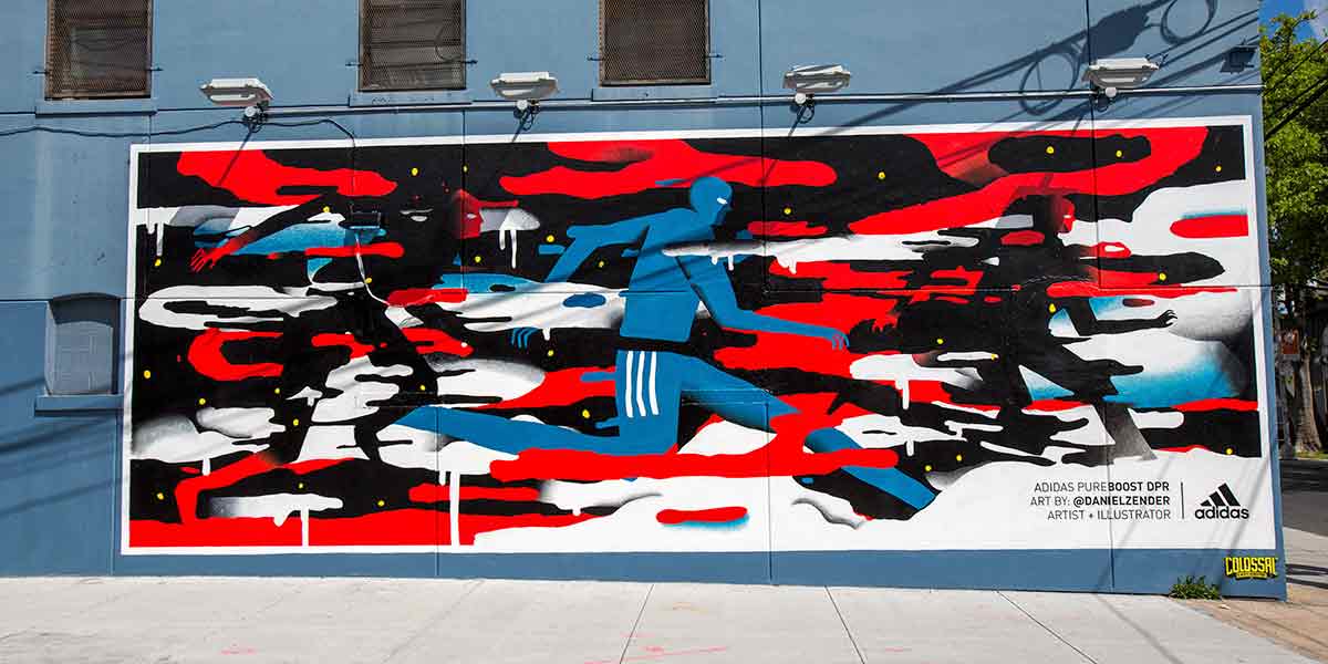 Daniel Zender's wall mural for Adidas. 