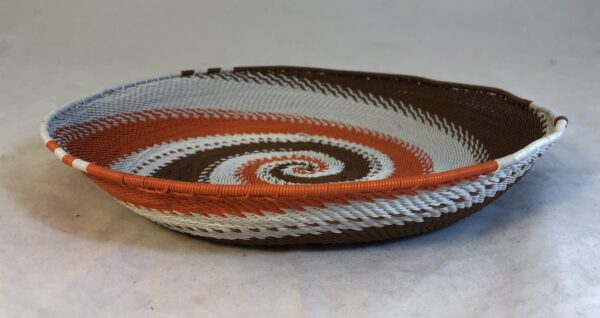 Image of Orange and Brown Spiral Wire Basket