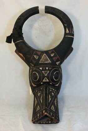 Image of Bush Cow Mask with Geometric Designs