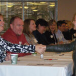 students and alumni at speed networking event