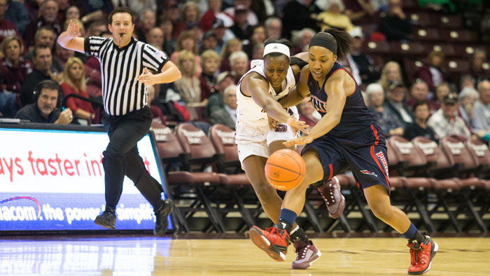 Lady Bears player steals the ball