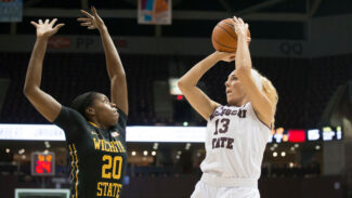 Lady Bears player takes a jumpshot