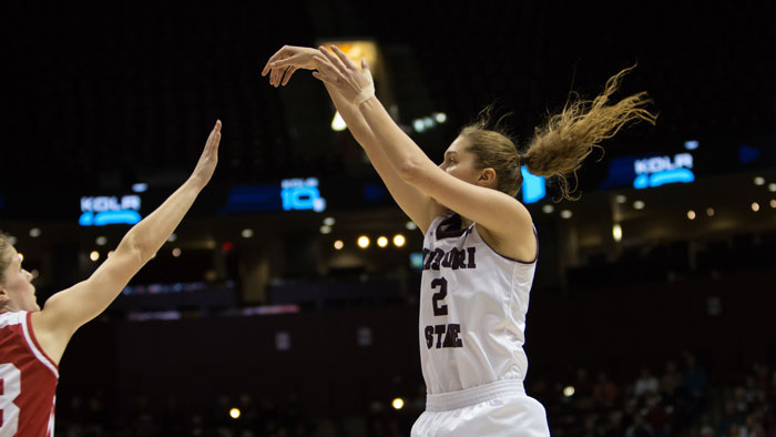 Lady Bears player shoots the ball