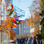 flags on campus