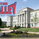 The Valley Missouri Valley Conference logo in front of Carington