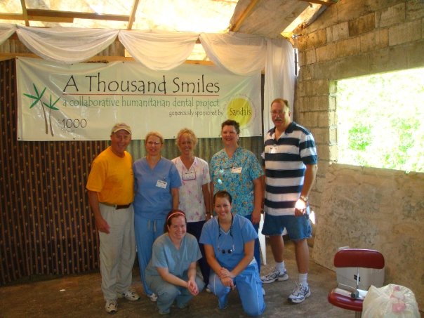 Dr. Ellis with fellow crew members in Jamaica