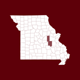 Map of Crawford and Gasconade counties in Missouri