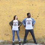 Nii and Rachel Abrahams pose for an engagement photo in BearWear