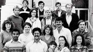 Mark Dixon in 1982 with Chi Alpha members