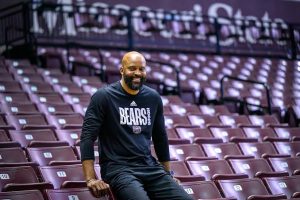 Head Men's Basketball Coach, Cuonzo Martin in the Great Southern Bank Arena on the campus of Missouri State University. 