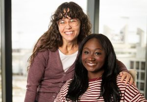 Christina Bowles, academic advisor and success coach, poses next to her student, Kamryn Middleton.