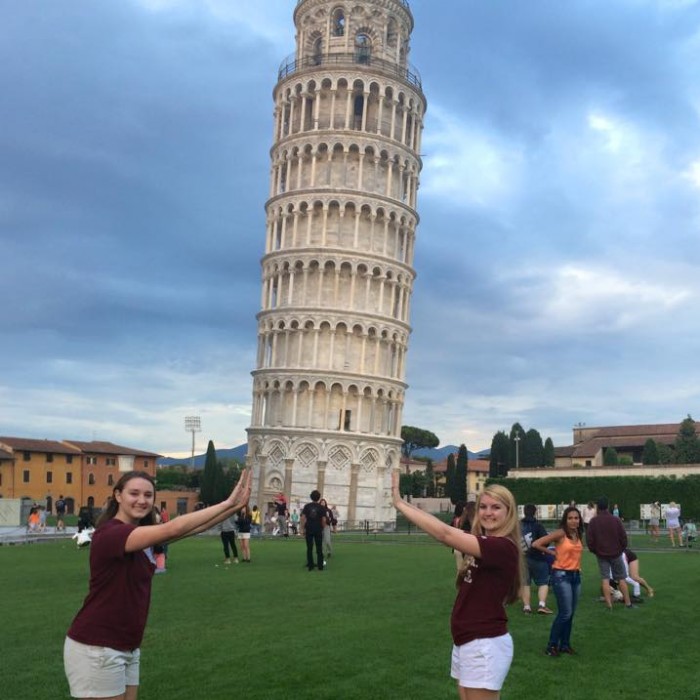 MSU Dietetic Students posed at the Leaning Tower of Pisa in Italy this last summer. 
