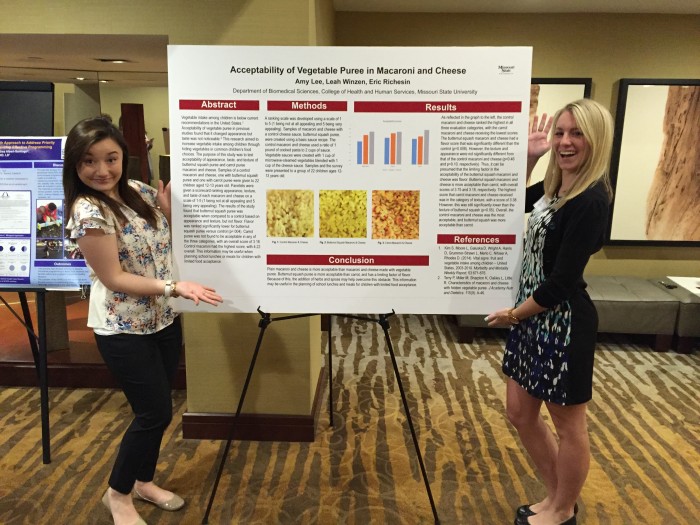 Amy Lee and Leah Winzen's food science research on adding vegetables to macaroni and cheese. 