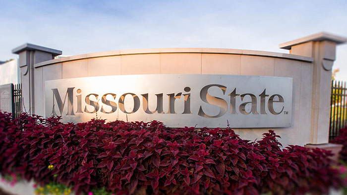 The Missouri State sign on campus.