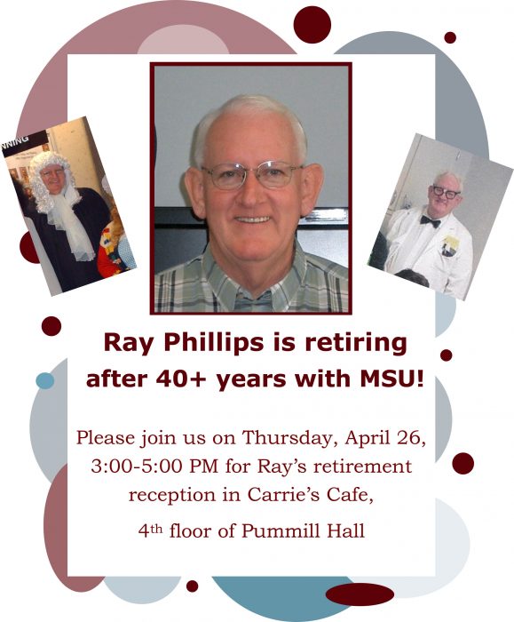 Flyer for Ray Phillips's reception