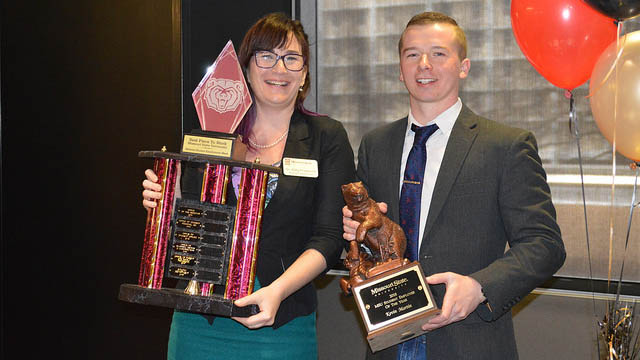 Dr. Katy Frederick-Hudson and Kevin Martin with their awards.