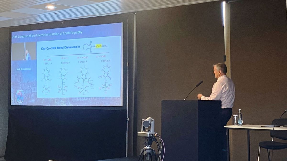 Dr. Gerasimchuk presents at the 25th Congress of International Union of Crystallography Conference.