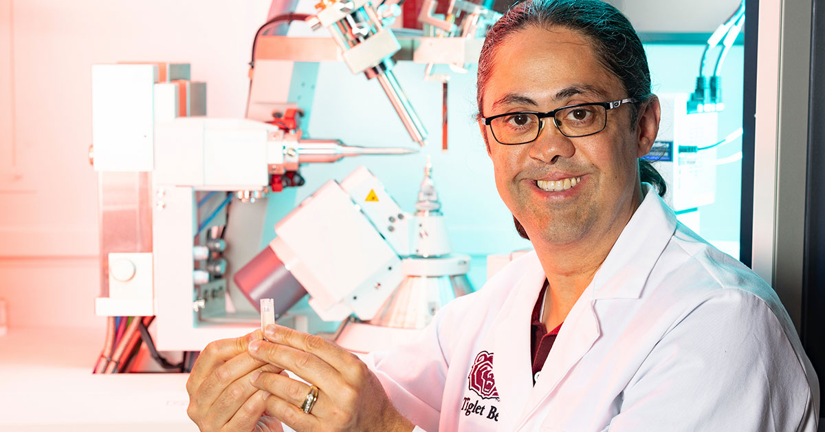 Dr. Tiglet Besara in his lab.