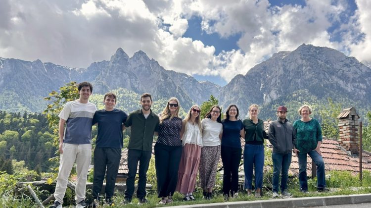 Associate professor Dr. Krista Evans (far right) with geography and planning students in Carpathian Mountains.