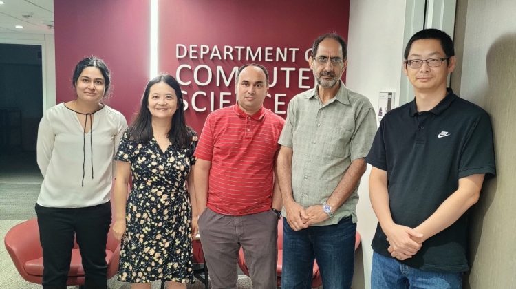 The REU team (from left to right): Dr. Mukulika Ghosh, Dr. Hui Liu, Dr. Mohammed Belkhouche, Dr. Jamil Saquer and Dr. Siming Liu.