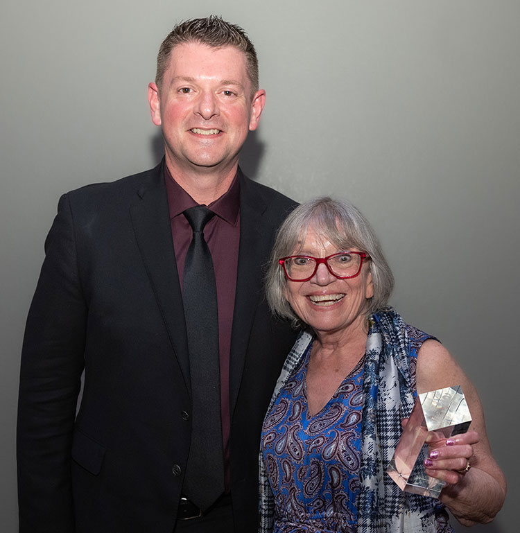 Dean Shawn Wahl poses with Judy Award winner Kay Alden Nelson