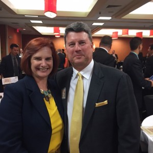 Stephanie Bryant, COB Dean, with John Wanamaker at Trusted Advisers Luncheon 