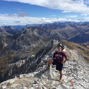 Joey Guy hiking in the Austrian Alps