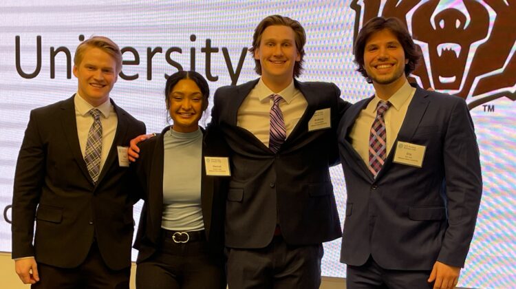 Missouri State University's CFA Research Challenge Team (from left to right: Ethan Straus, Deenal Patel, Andrew Meek and Eric Cule).
