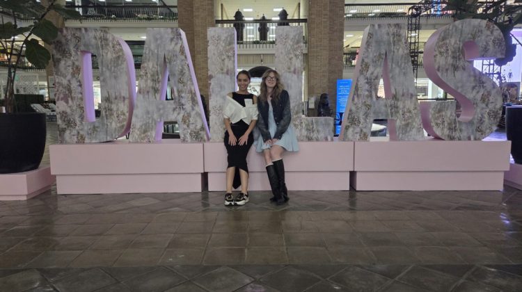 Alayna Love (left) and Hope Peck (right) at 2026 FGI Dallas Scholarship Competition.