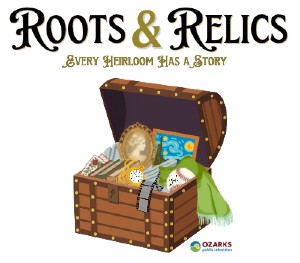 Roots & Relics logo.