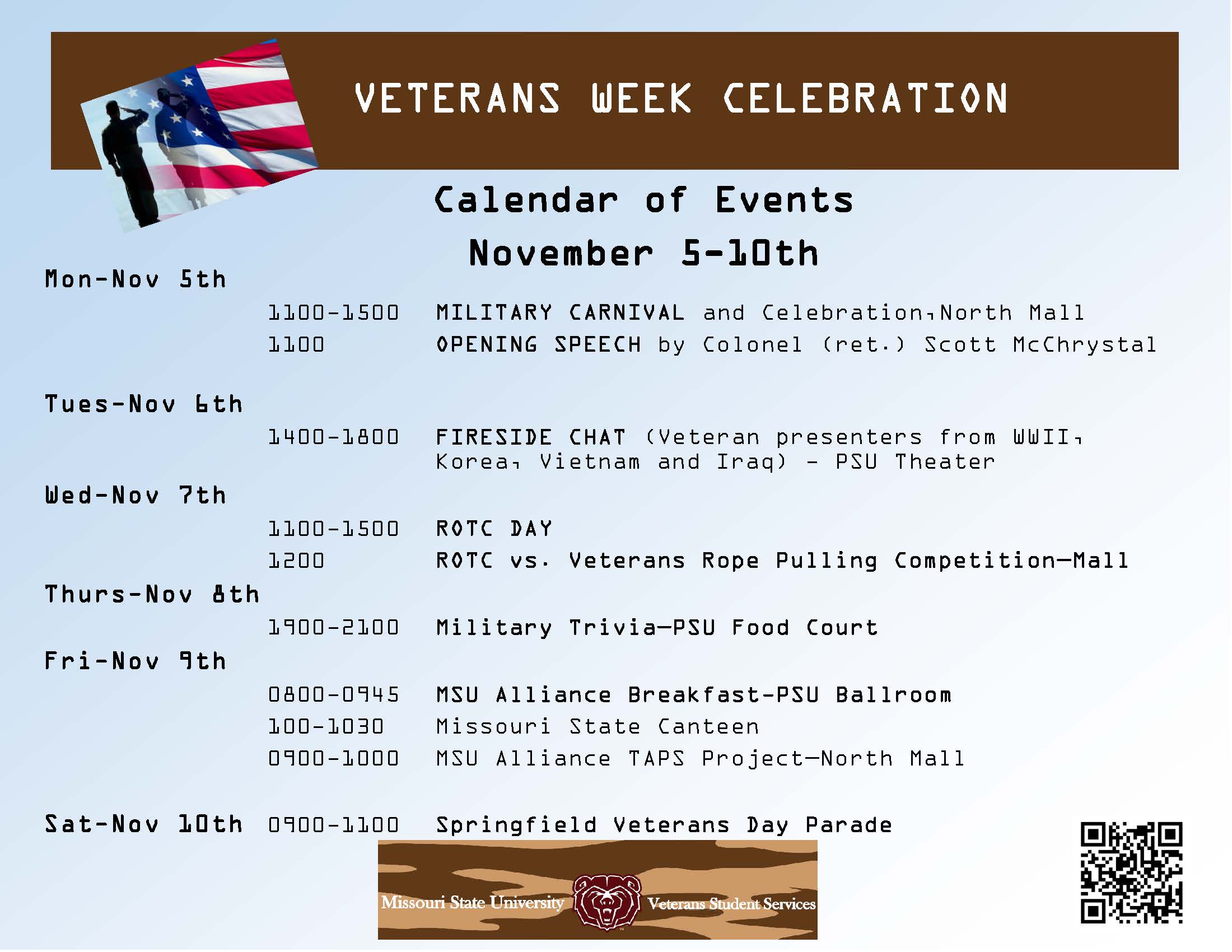 Veterans Week Calendar of Events