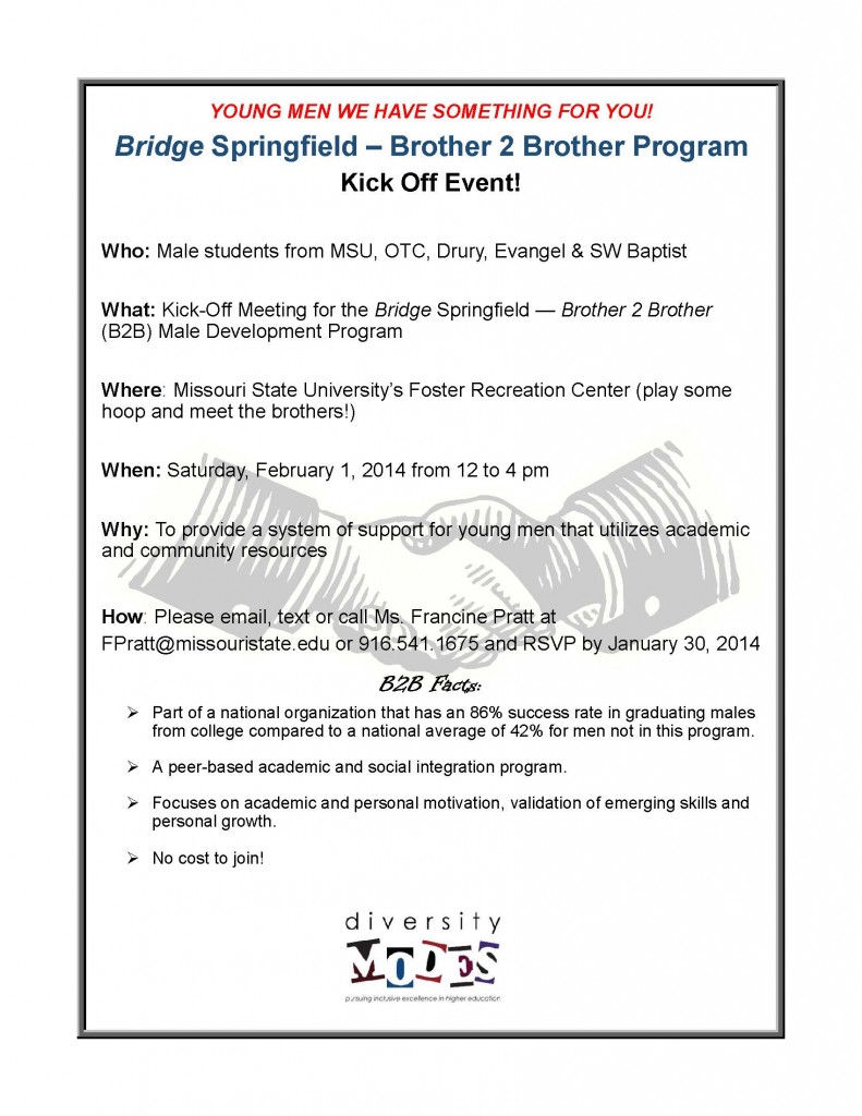 Bridge Springfield Kick of Event for MODES Males Recruitment Flier 01 23 2014