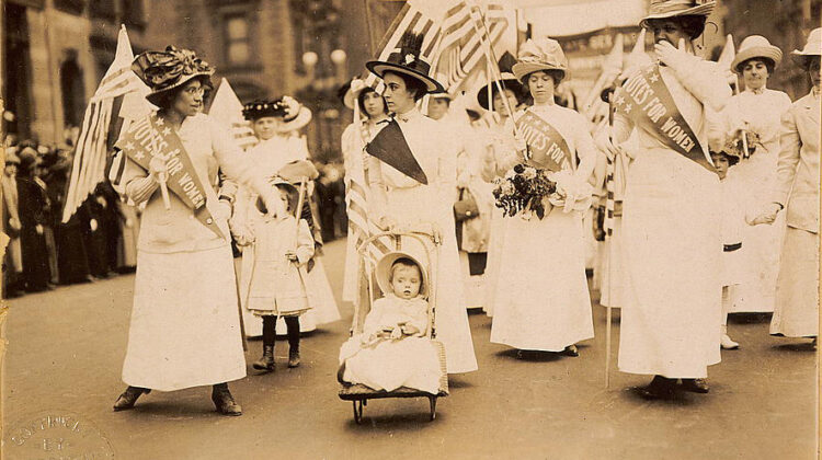 Women marching in New York Suffragist parade