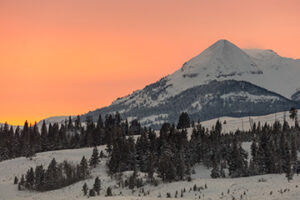 Winter solstice sunset over Antler Peak