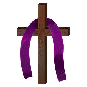 Cross with purple sash clipart