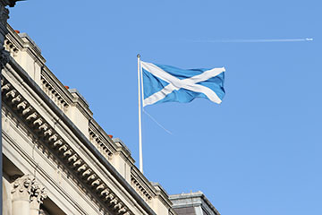 The Scottish Saltire flies on the Foreign Office building in London for St Andrew's Day, 30 November 2017.