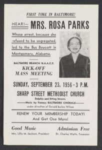 1956 NAACP even flyer for speaker Rosa Parks